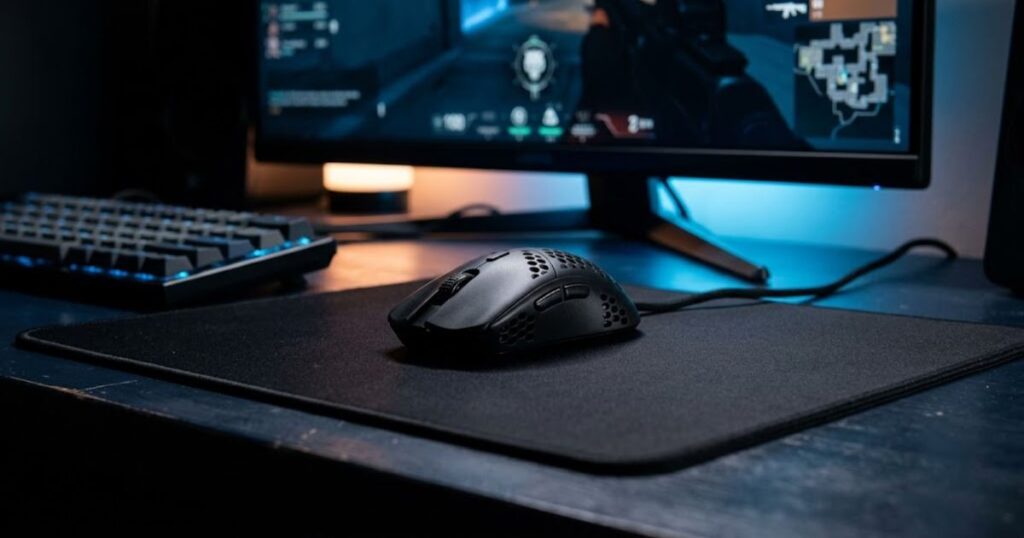Lightweight fingertip grip gaming mouse for Valorant aiming precision
