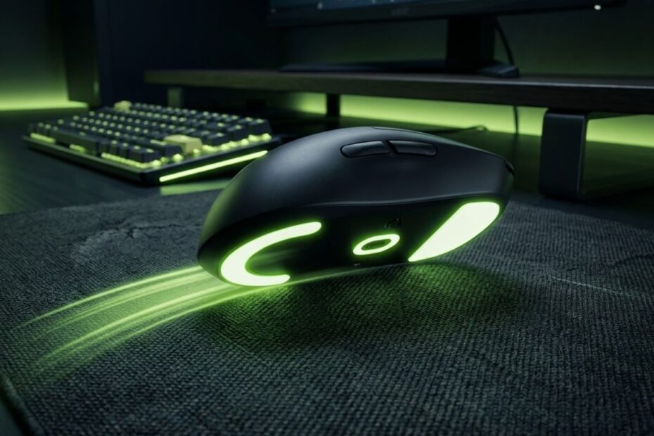 Premium gaming mouse with PTFE mouse skates for Valorant aiming setup
