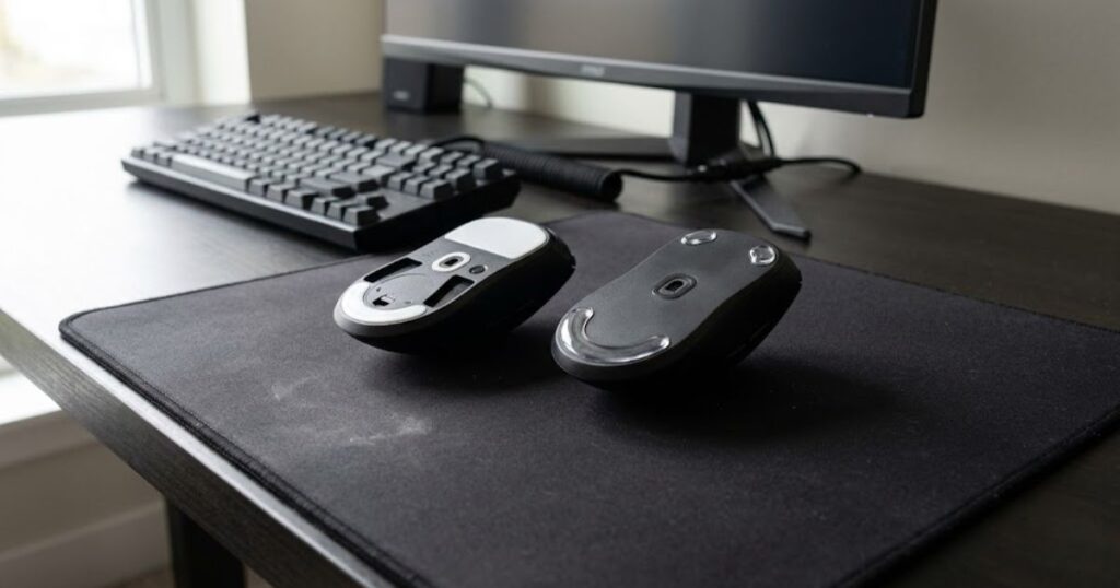 Realistic comparison between PTFE and glass mouse skates for Valorant