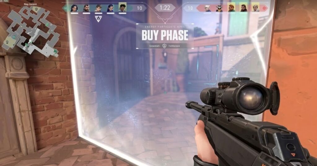 Perfect crosshair placement in Valorant showing tactical head-level aiming, angle discipline, and precise competitive FPS gameplay positioning.