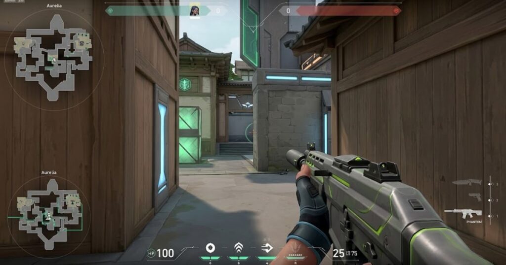Professional Valorant crosshair placement and timing mechanics