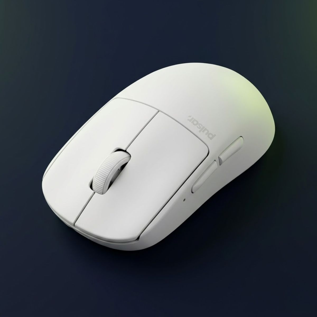 White Pulsar X2H Mini wireless gaming mouse with a compact symmetrical shape and elevated rear hump