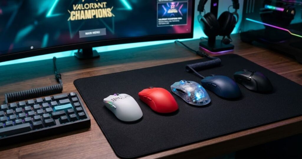 Testing multiple gaming mouse shapes for Valorant aiming comfort