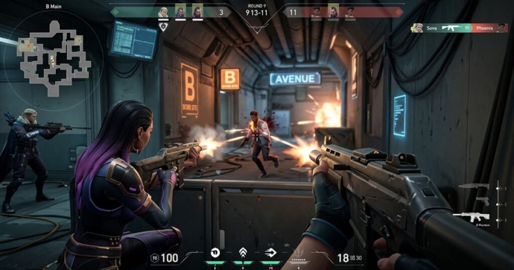 Stable tracking aim and spray control during Valorant ranked gameplay