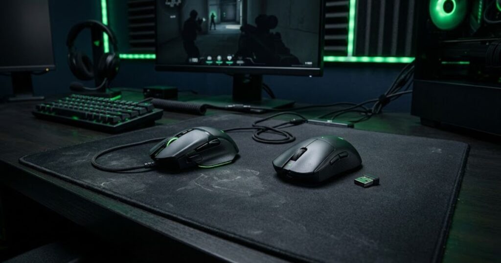 Comparison between wireless and wired gaming mouse for Valorant tactical FPS gaming