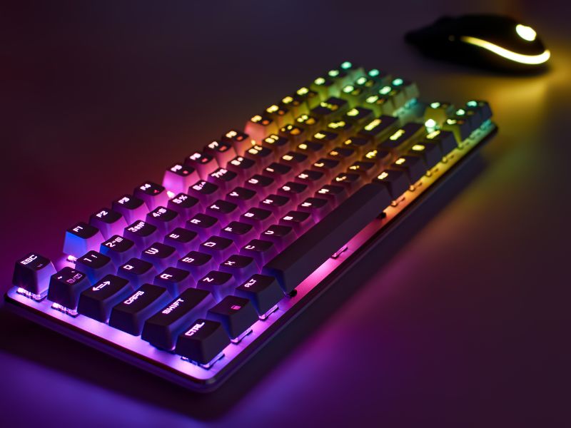 Gaming keyboard for clean input and typing feel
