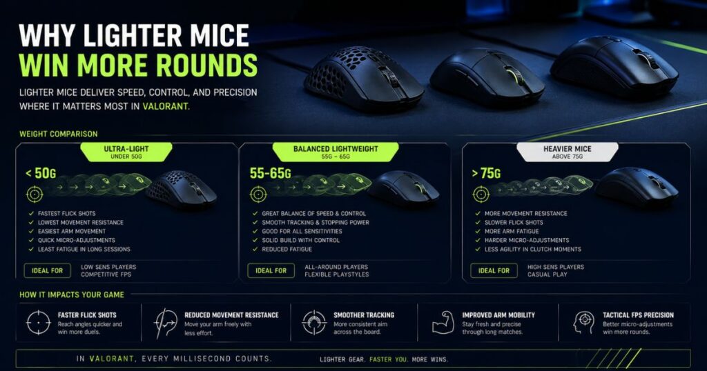 Lightweight gaming mouse comparison for competitive Valorant gameplay