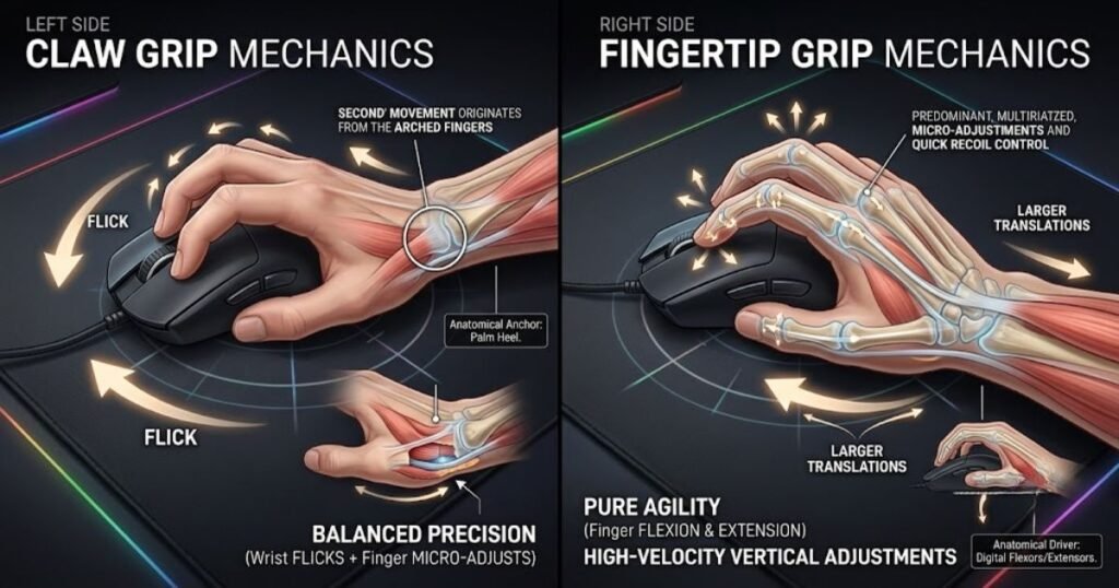 claw grip mouse hand position diagram anatomy