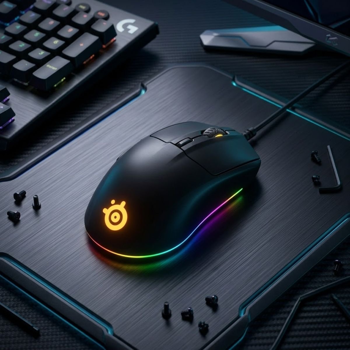 A SteelSeries Rival 3 gaming mouse displayed for budget FPS gaming and Counter-Strike 2 players.