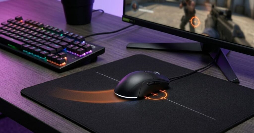 Gaming mouse stopping accurately on a target point during an FPS aiming movement
