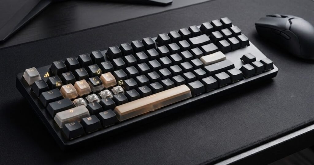 Modern gaming keyboard illustrating adjustable input features and precise key response